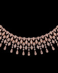 ROSE GOLD ZIRCON NECKLACE WITH EARRINGS.