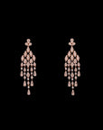 ROSE GOLD ZIRCON NECKLACE WITH EARRINGS.