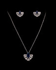 BLUE STONE PENDANT WITH EARRING NECKCHAIN