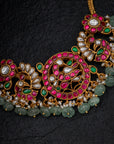 GREEN BEADS KUNDAN CHOKER