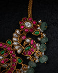 GREEN BEADS KUNDAN CHOKER