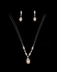 SILVER PEARL EARRING WITH NECK CHAIN