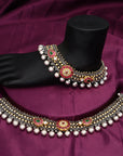 PINK FLORAL DUAL TONE ANKLETS