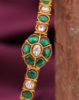 GREEN STONE KUNDAN BANGLES