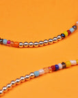 SILVER BEADS ANKLETS