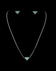 SILVER TRIANGLE ERA EARRINGS WITH NECK CHAIN