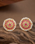 RUBY PEARL BLOSSOM STUDS