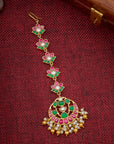 LOTUS KUNDAN PEARL MAANG TIKKA