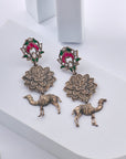 OXIDISED CAMEL EARRINGS