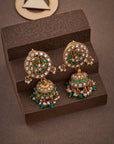 GREEN KUNDAN JHUMKA