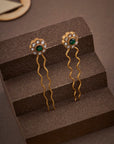 EMERALD CIRCLE FLOWER PIN