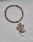 SILVER OXIDISED GANDABERUNDA SHORT NECKLACE
