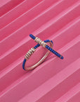 KID'S BLUE BEADS SILVER BANGLE
