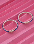 KID'S BLUE BEADS SILVER BANGLE