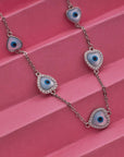 SILVER EVIL EYE SILVER NECK CHAIN
