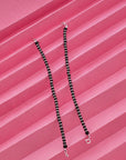 SILVER KID'S BLACK BEADS ANKLET
