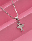 SILVER DANCING DOLL TWO SIDE PENDANT