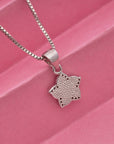 SILVER PINK FLORAL PENDANT