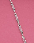 SILVER WOMEN'S WHITE STONES BRACELET
