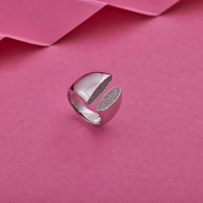 SILVER PUFFY MARINER RING
