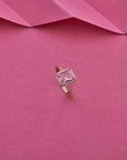SILVER ROSE GOLD PINK STONE RING