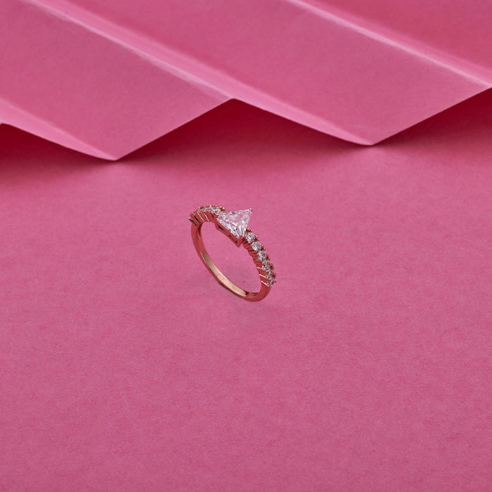 SILVER ROSE GOLD KINEL RING