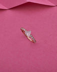 SILVER ROSE GOLD KINEL RING