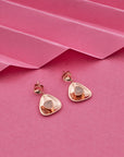 SILVER ROSE GOLD RHODIUM TOUCH NECKCHAIN WITH EARRINGS
