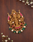 GANESHA TEMPLE PENDANT WITH PEARLS