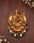 GANESHA TEMPLE PENDANT WITH PEARLS