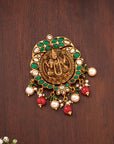 LAKSHMI GREEN KEMP TEMPLE PENDANT