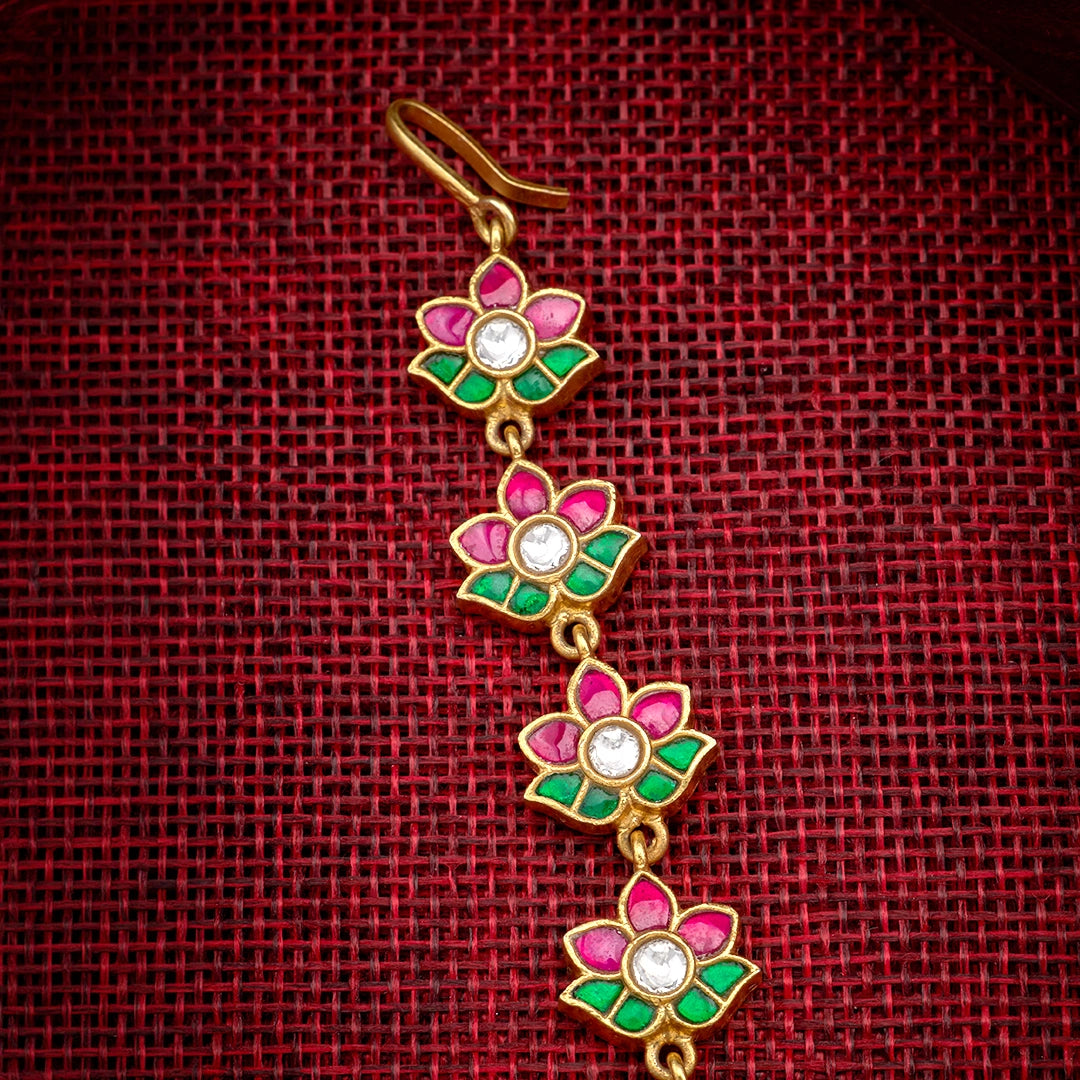 LOTUS KUNDAN PEARL MAANG TIKKA