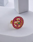 PEACOCK KUNDAN RING