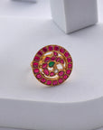 PEACOCK KUNDAN RING
