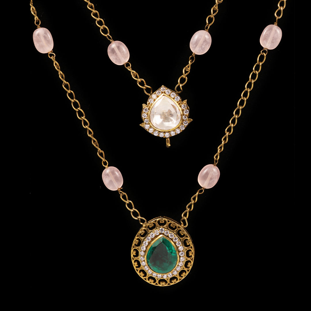 SILVER DOUBLE LAYER OFFICE WEAR NECKLACE