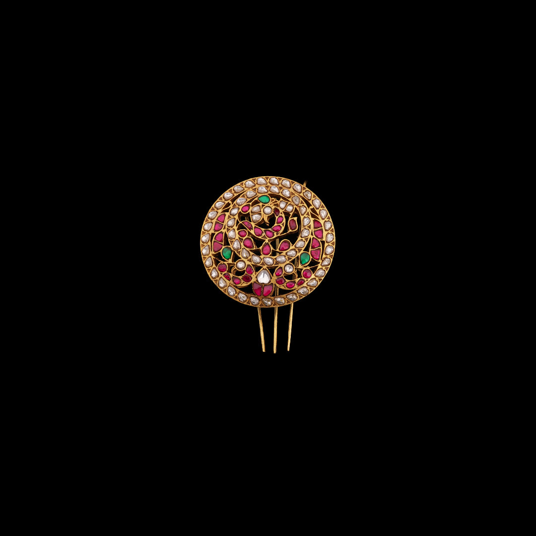 SILVER HAIR MOISSANITE BROOCH