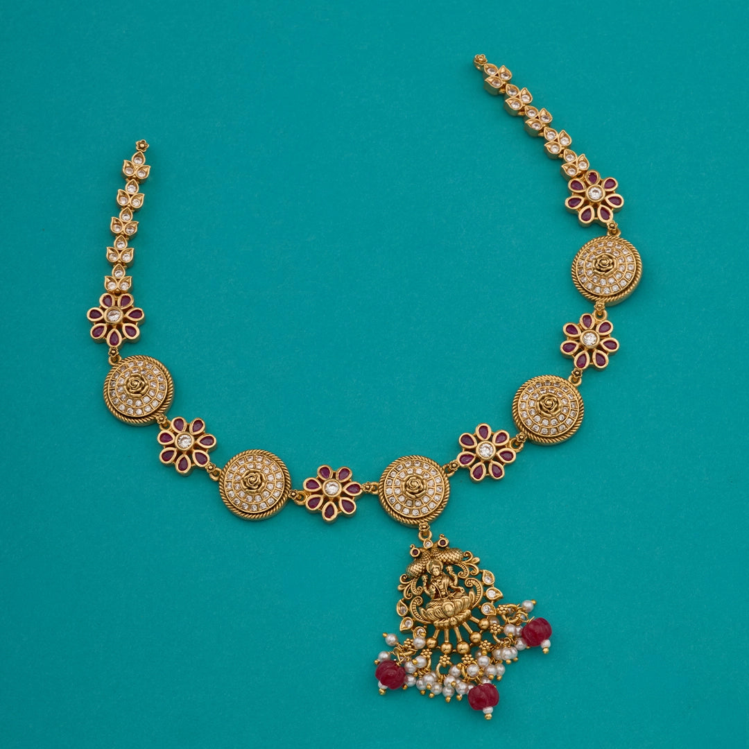 LAKSHMI CZ FLORAL NECKLACE SET