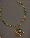 GREEN AURA FLORAL NECKLACE