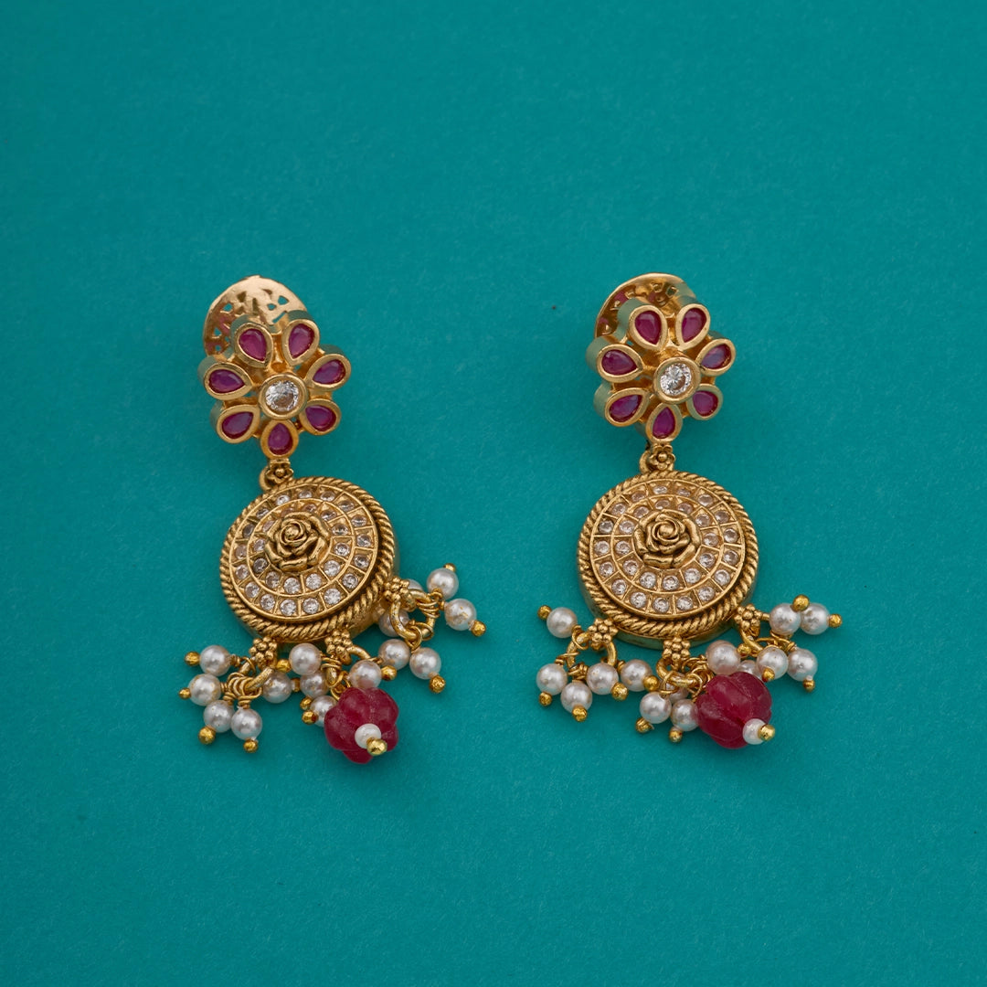 LAKSHMI CZ FLORAL NECKLACE SET