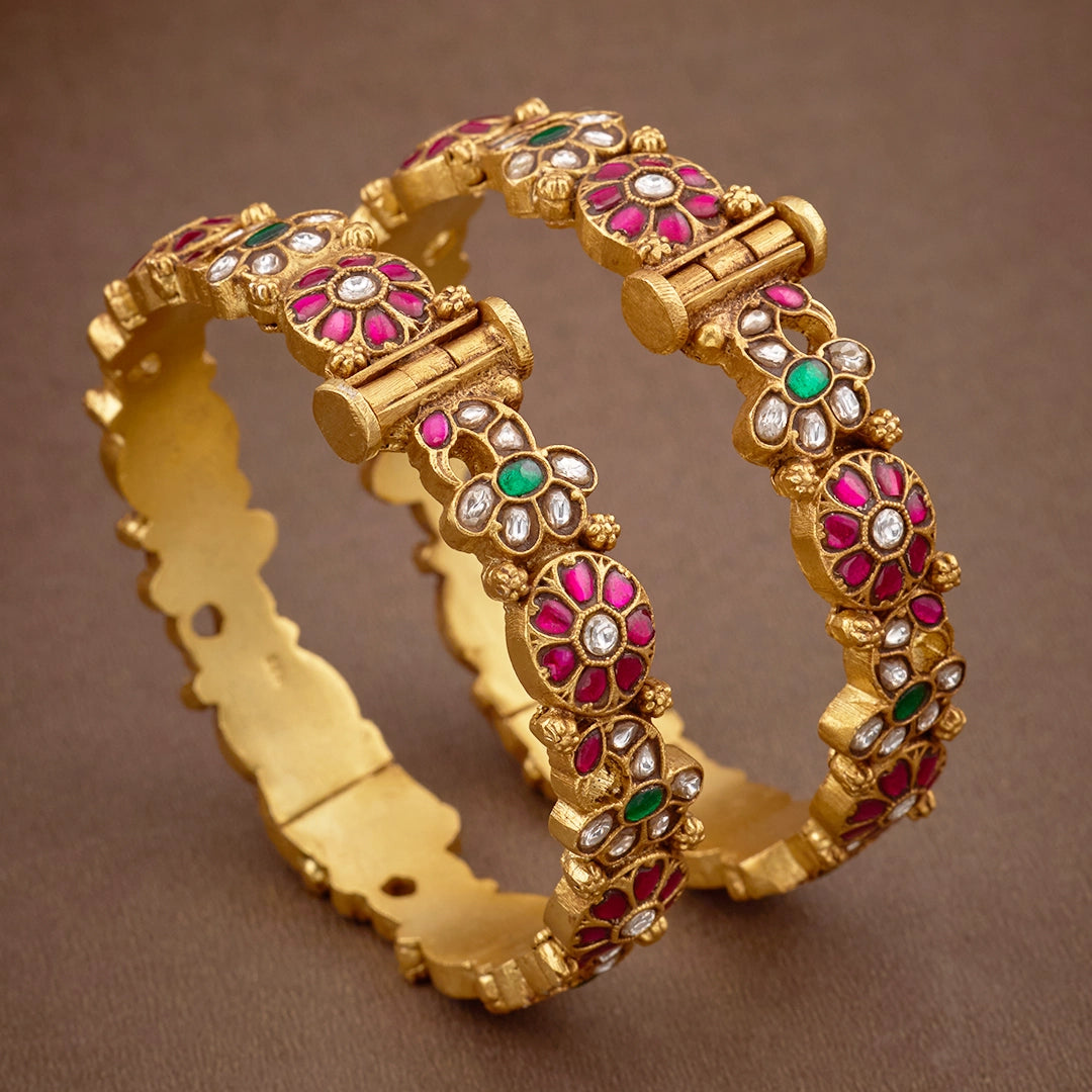 VINTAGE RUBY PETAL BANGLES