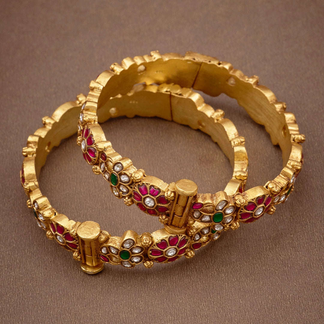 VINTAGE RUBY PETAL BANGLES