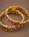 VINTAGE RUBY PETAL BANGLES