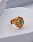 GREEN STONE VICTORIAN RING