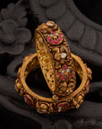 PEACOCK NAKSHI KUNDAN BANGLES
