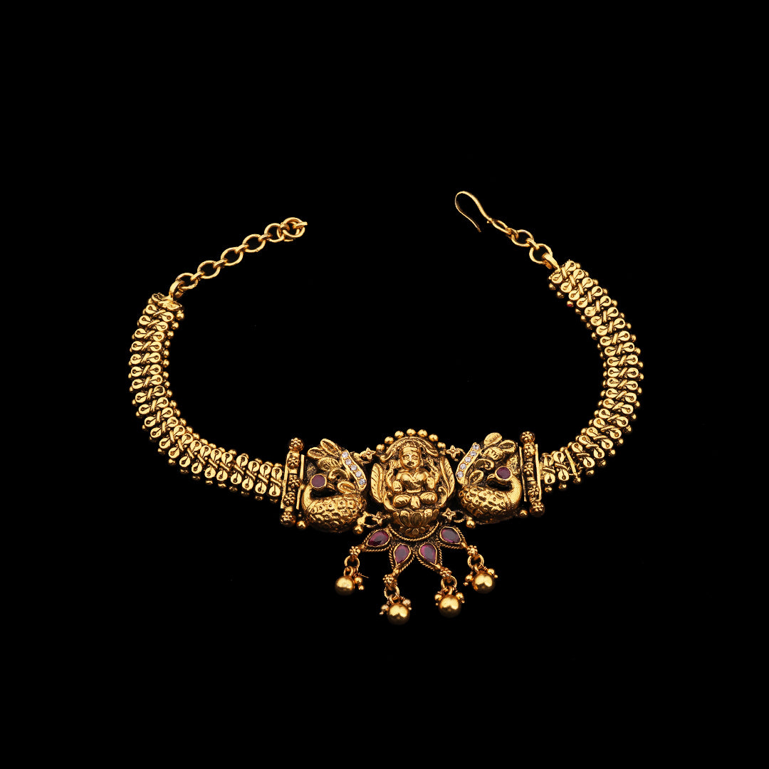 SILVER LAKSHMI PEACOCK ARMLET