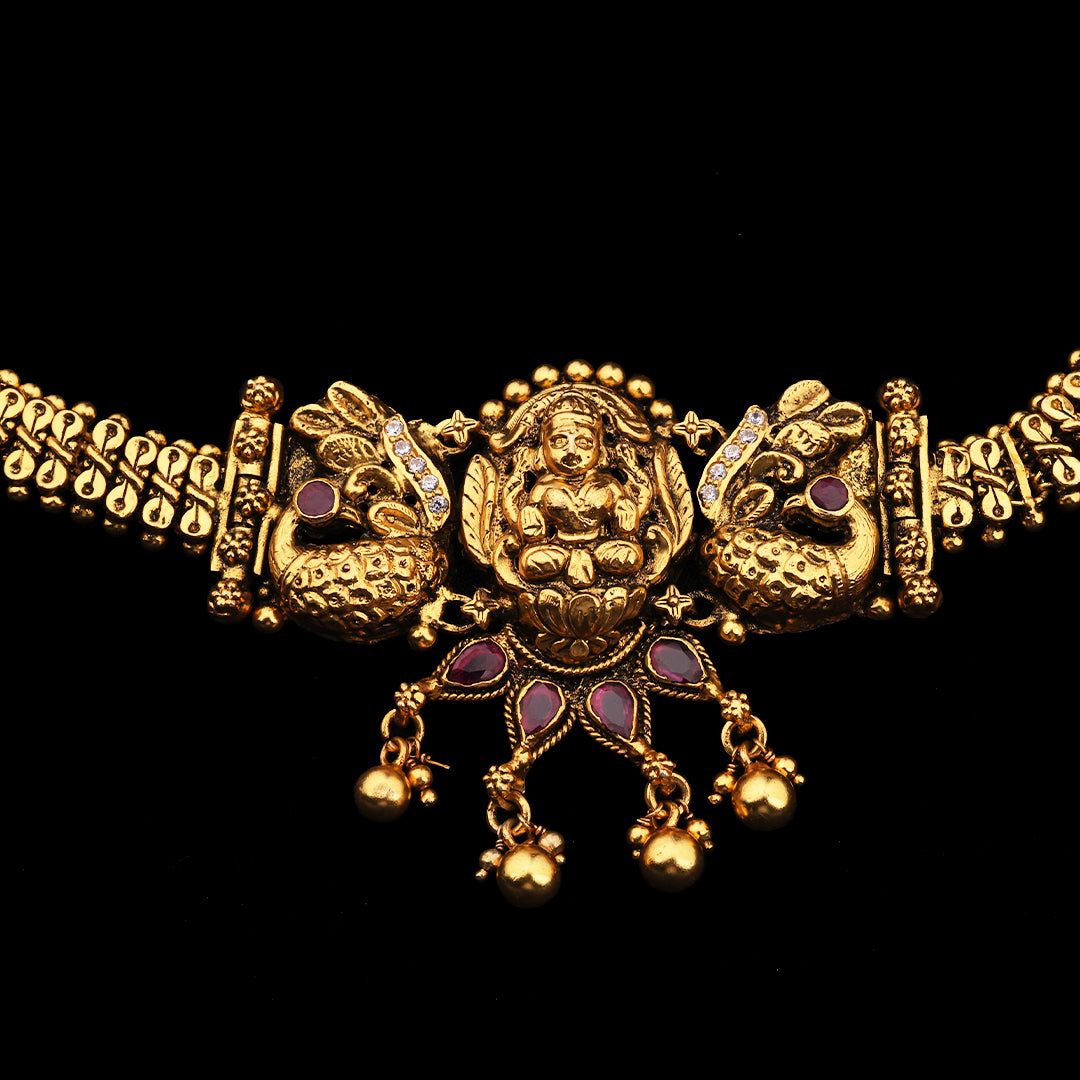 SILVER LAKSHMI PEACOCK ARMLET