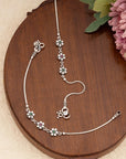 FLORAL SILVER ANKLET