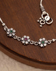 FLORAL SILVER ANKLET