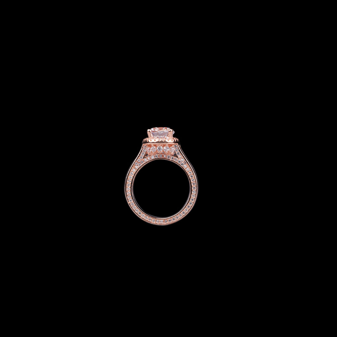 SILVER ROSE GOLD MOISSANITE RING