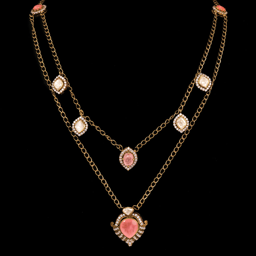 SILVER DOUBLE LAYER OFFICE WEAR NECKLACE